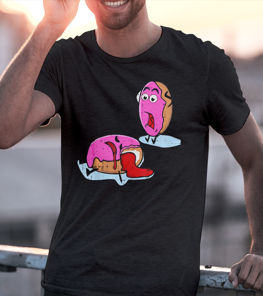 Dead Doughnut Bite Funny Donut Joke Swee Comic Reaction T-Shirt