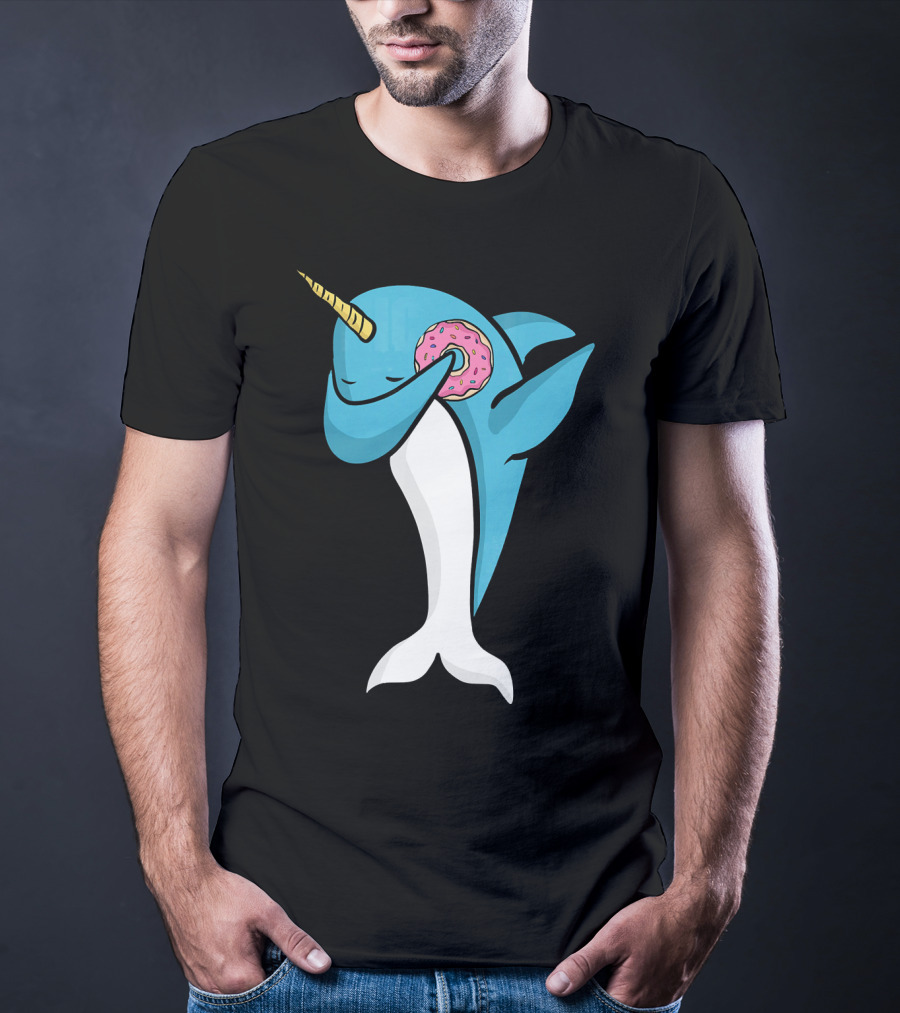 Narwhal Dabbing With Donut Pose T-Shirt