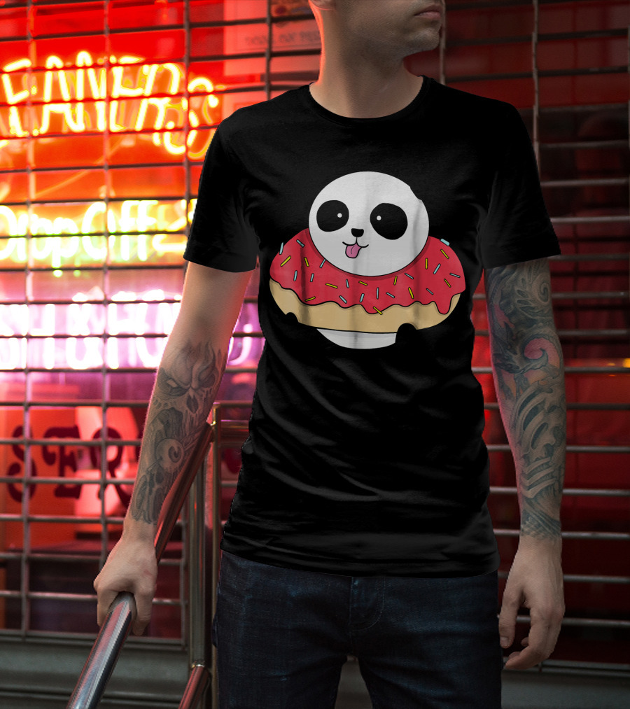 Cute Baby Panda With Sprinkled Donut Squish T-Shirt