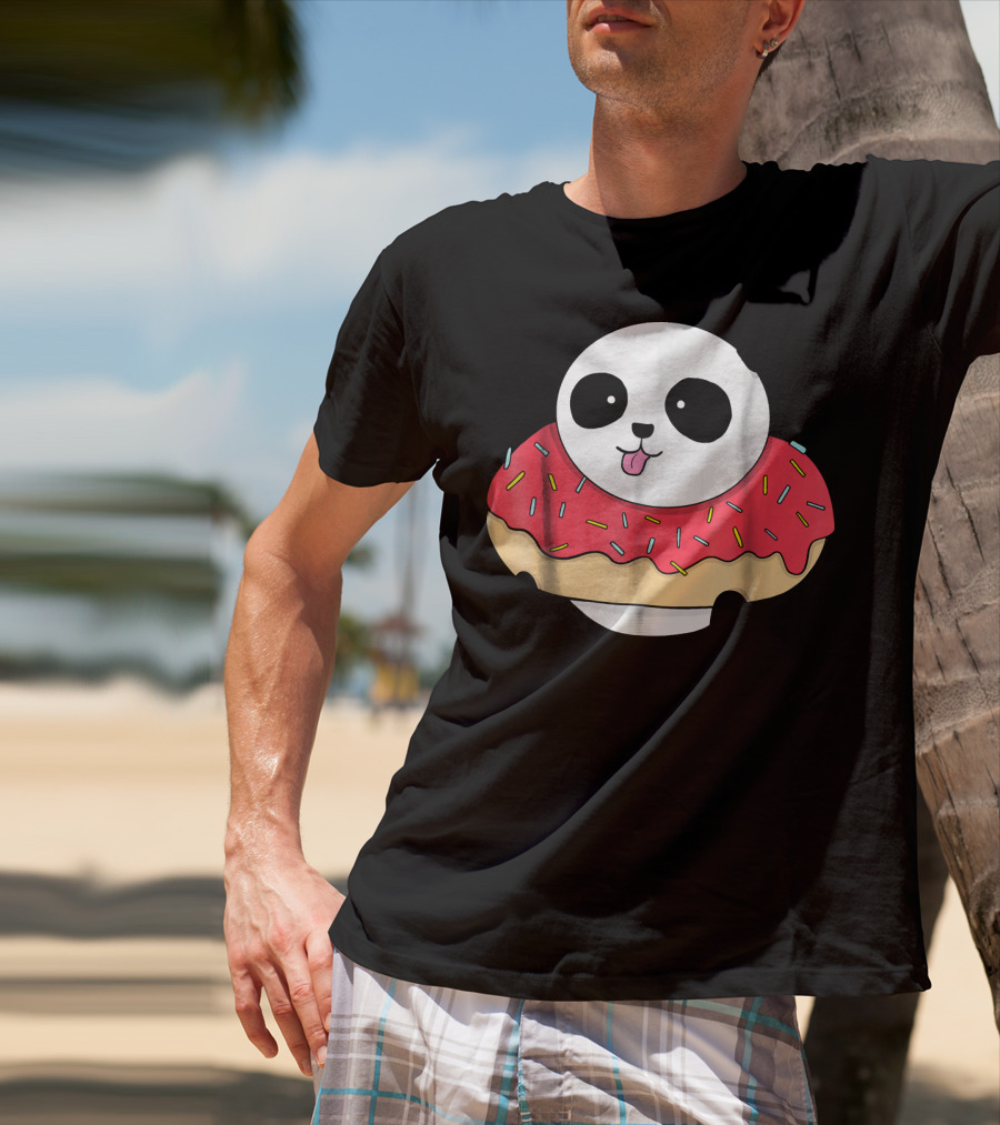 Cute Baby Panda With Sprinkled Donut Squish T-Shirt