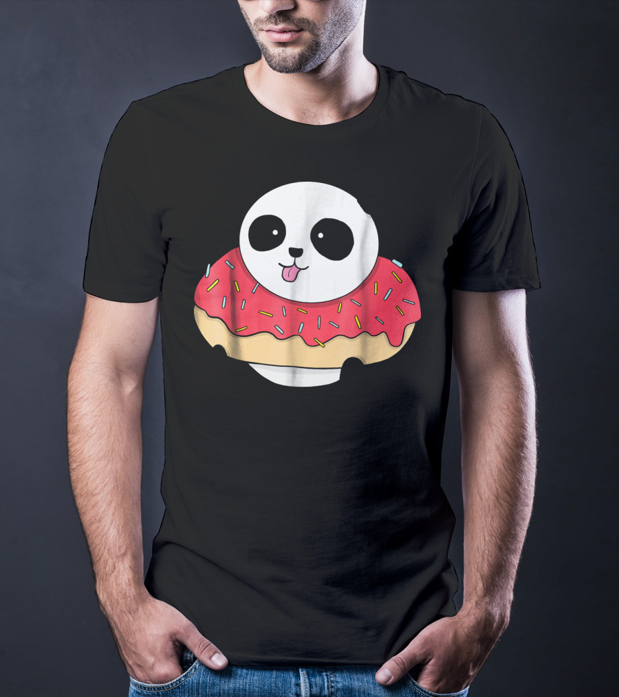 Cute Baby Panda With Sprinkled Donut Squish T-Shirt