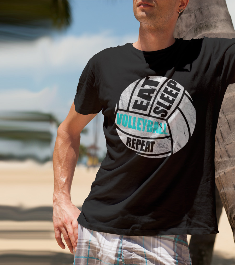 Eat Sleep Volleyball Repeat Distressed Girls Or Boys T-Shirt