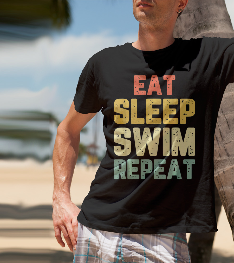 Eat Sleep Swim Repeat Swimming Vintage T-Shirt