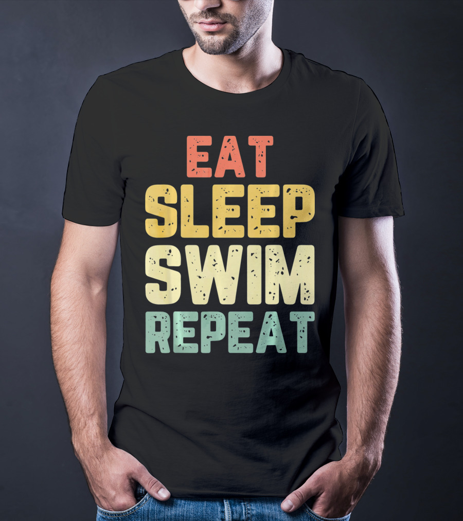 Eat Sleep Swim Repeat Swimming Vintage T-Shirt