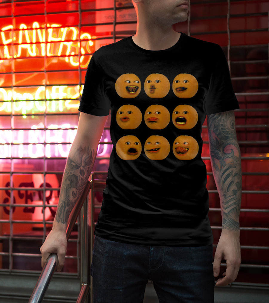 Annoying Orange Funny Faces Emoji T-Shirt