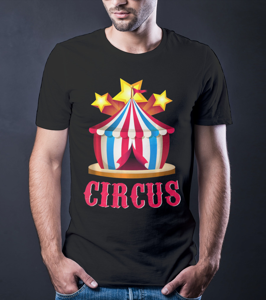 Circus Tent Emoticon With Stars Event Sta T-Shirt