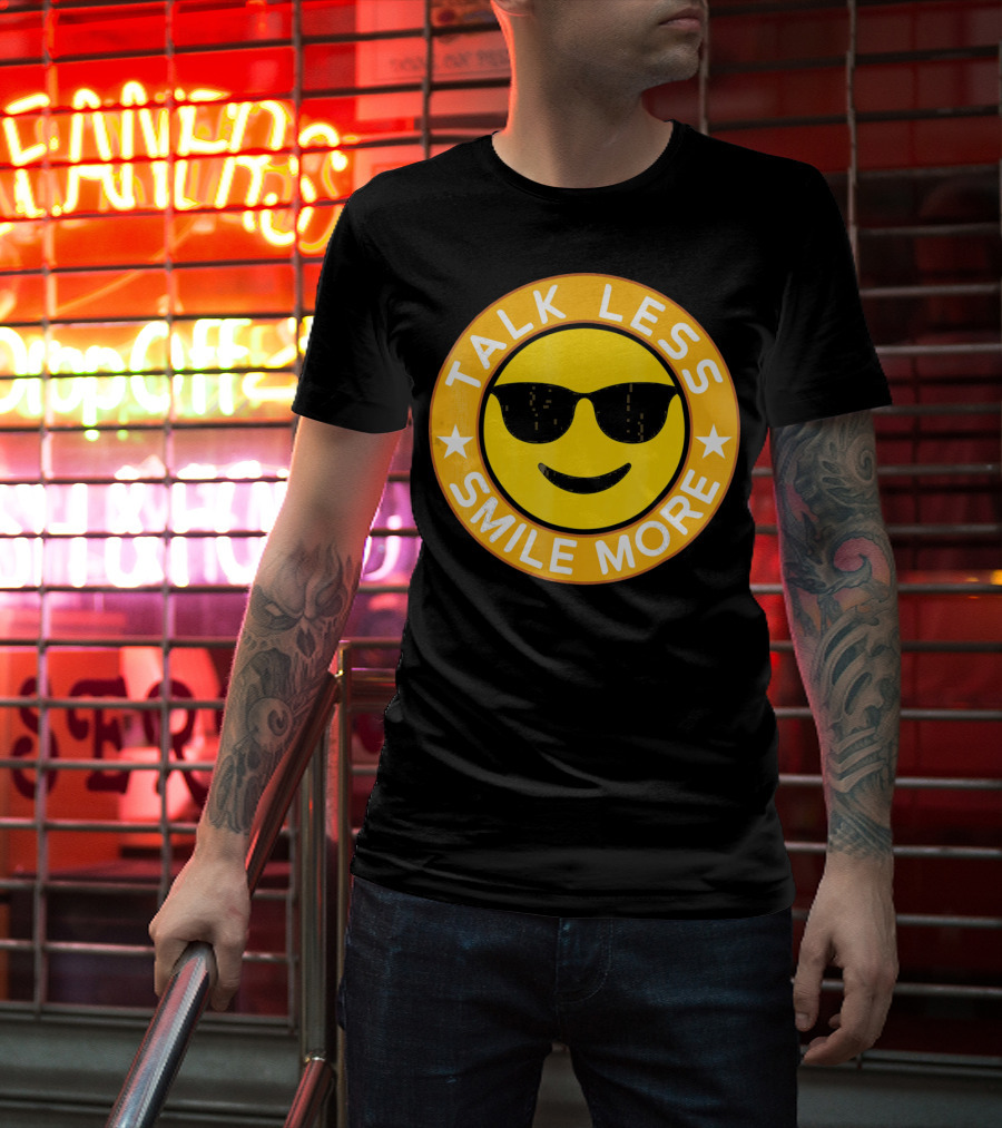 Talk Less Smile More Hamilton Yellow Emo Sunglasses Smile T-Shirt