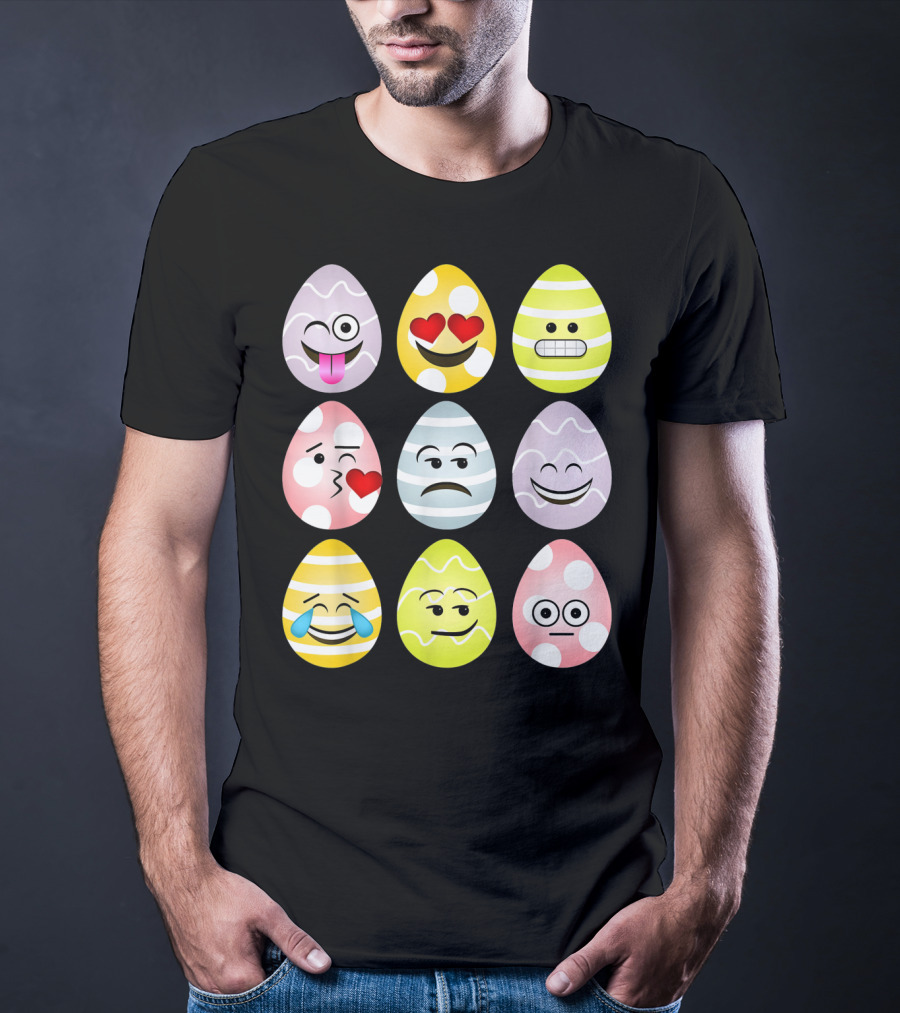 Easter Egg Emoji Faces Fun Expressions T-Shirt