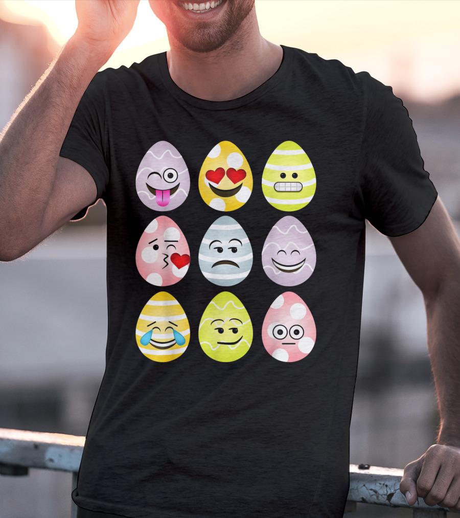 Easter Egg Emoji Faces Fun Expressions T-Shirt