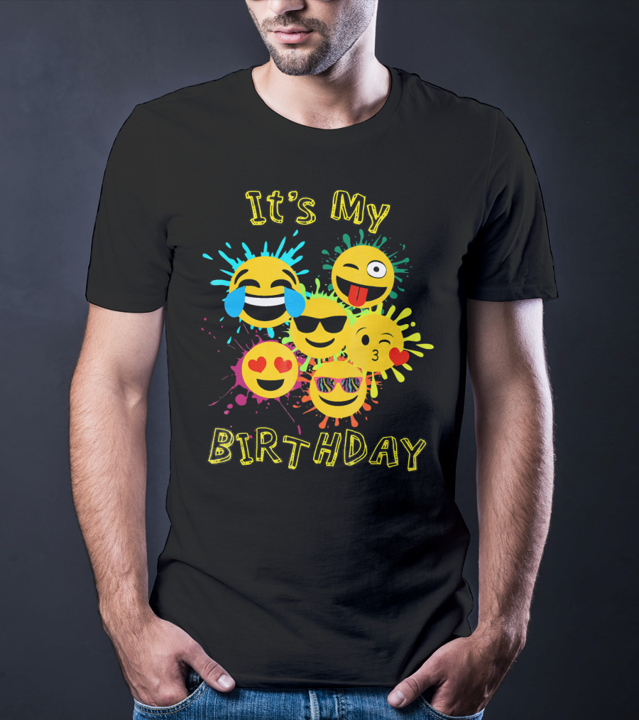 It's My Birthday Colorful Emoji T-Shirt