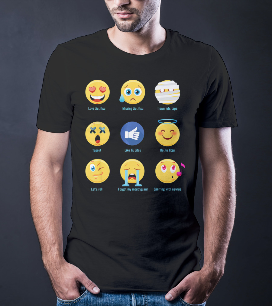 Brazillian Jiu Jitsu 9 Shades Love Missing Tape Tapout Like Do Let’s Roll Forgot Sparring T-Shirt