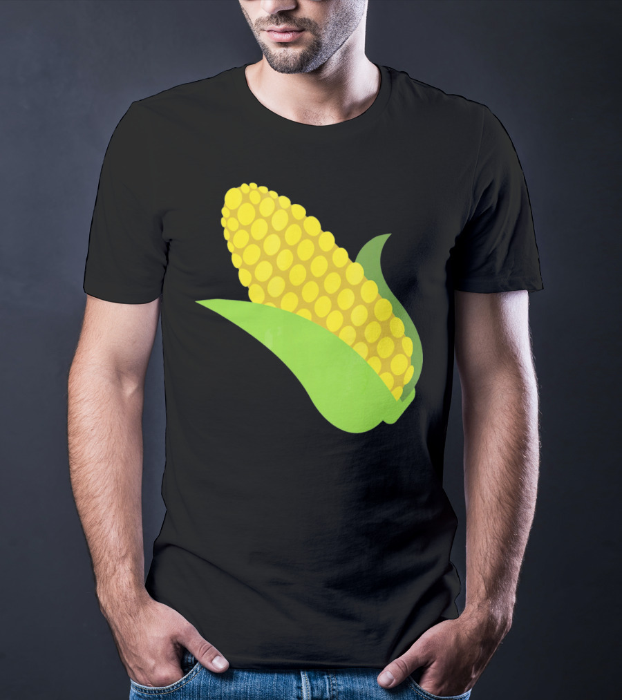Emoji Corn On The Cob Yellow Kernels Green Husk T-Shirt