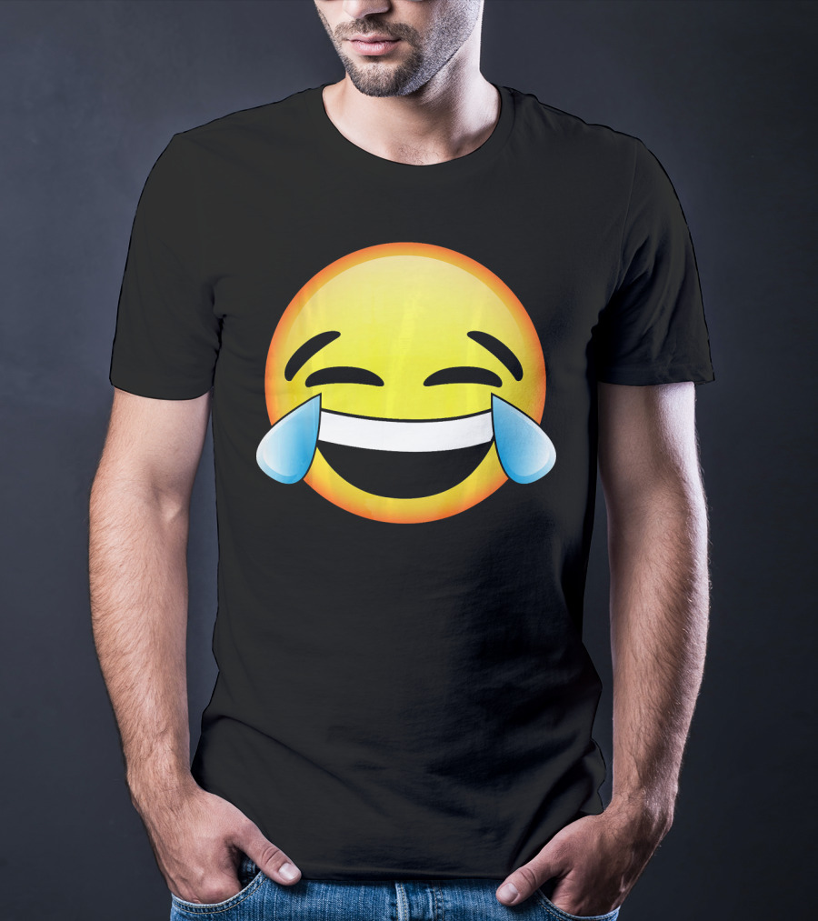 HD Emoji Tears Of Joy Face Laughin Hilarious Expression T-Shirt