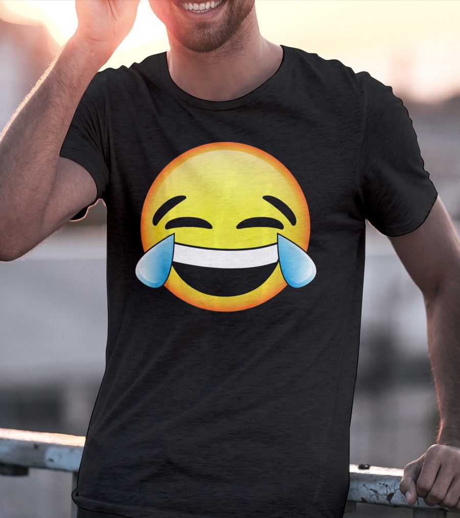 HD Emoji Tears Of Joy Face Laughin Hilarious Expression T-Shirt