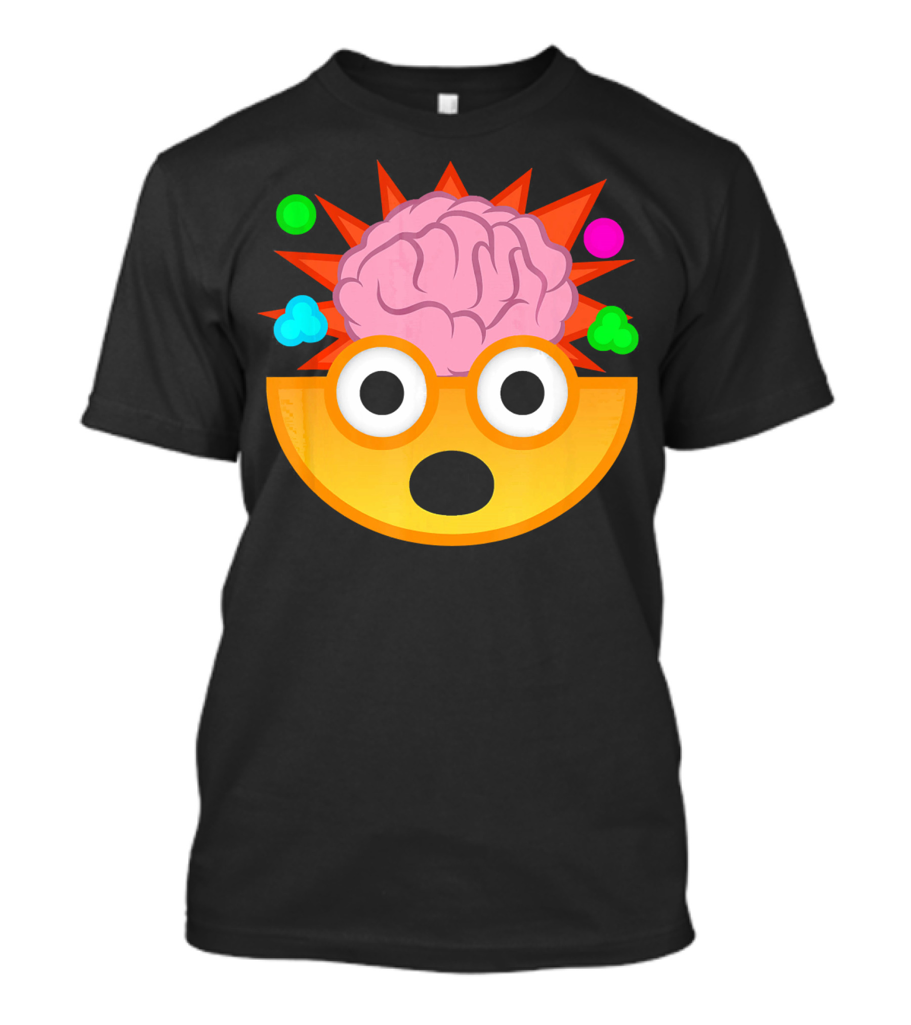 Mind Blown Face Emoji Exploding Brain With Glasses T-Shirt