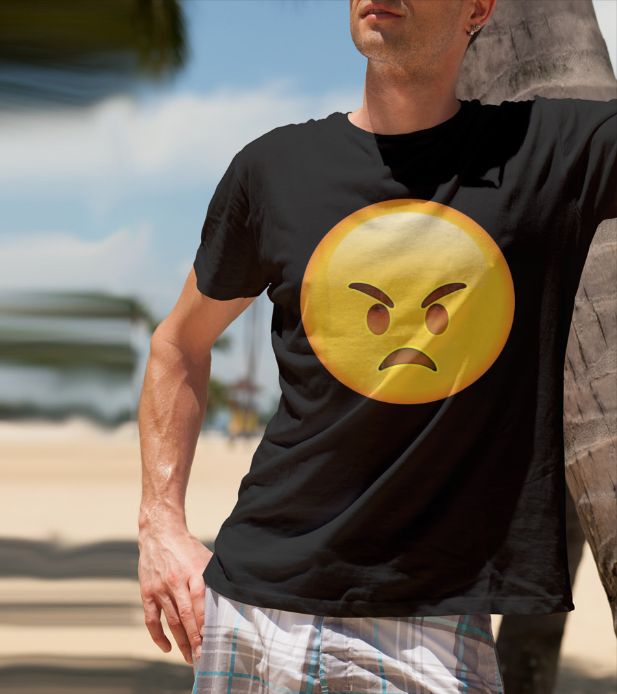 Emoji Angry Face Emoticon Mad Grumpy Upset T-Shirt
