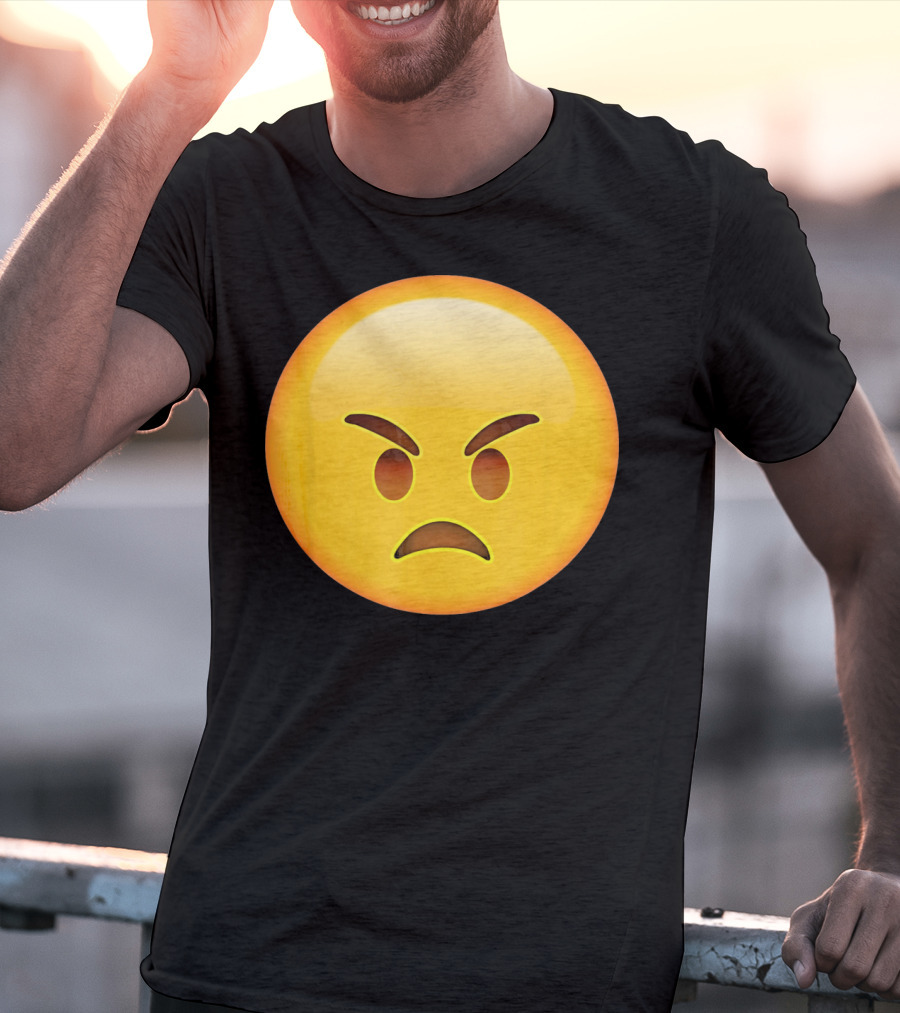 Emoji Angry Face Emoticon Mad Grumpy Upset T-Shirt
