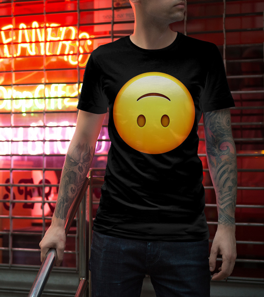 Silly Upside Down Emoji Face T-Shirt