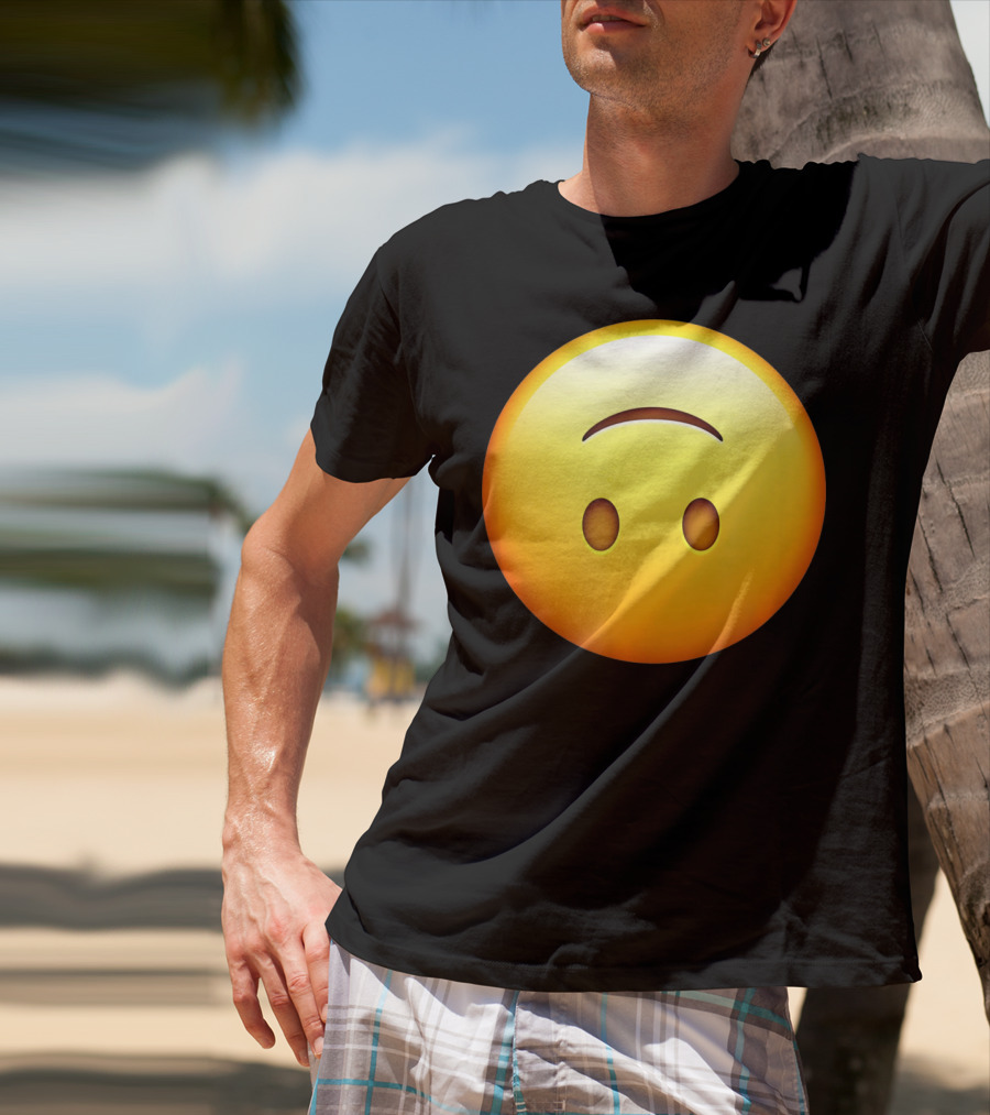 Silly Upside Down Emoji Face T-Shirt