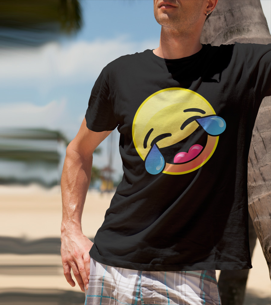 Laughing Crying Emoji Cute LOL Funny Expression T-Shirt