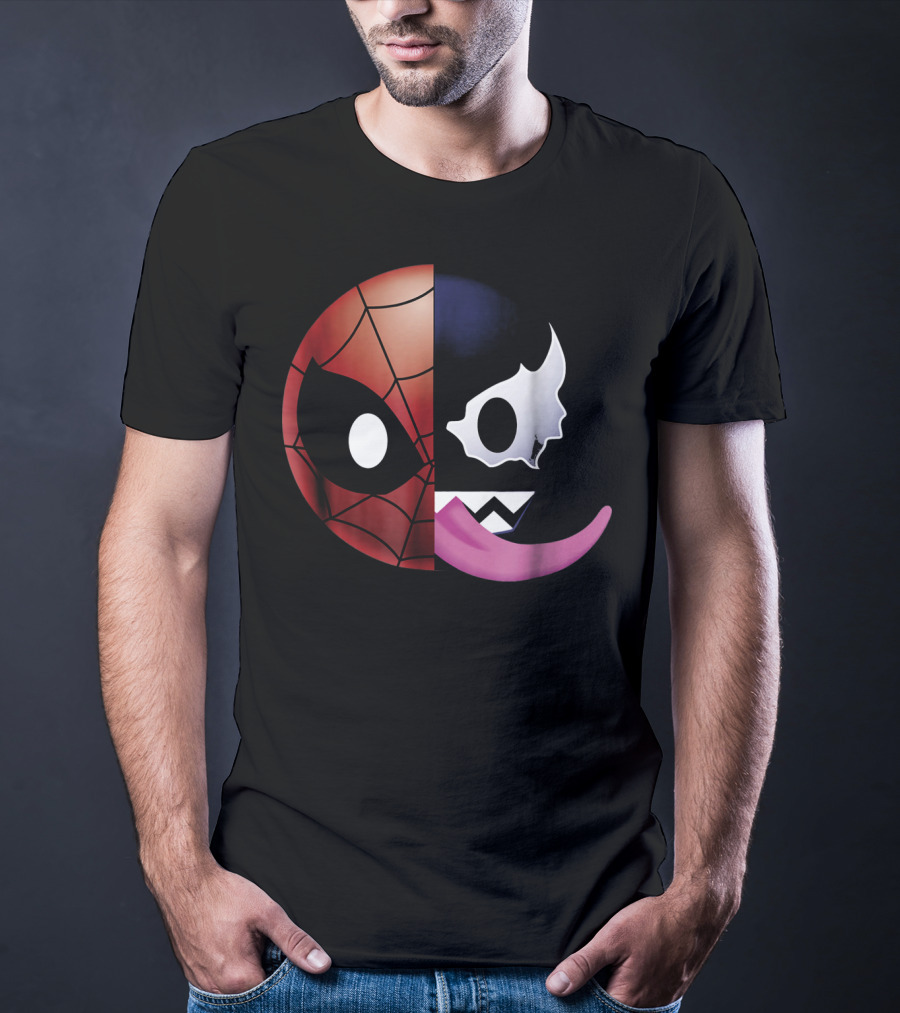 Marvel Spider Man Venom Split Face Emoji T-Shirt