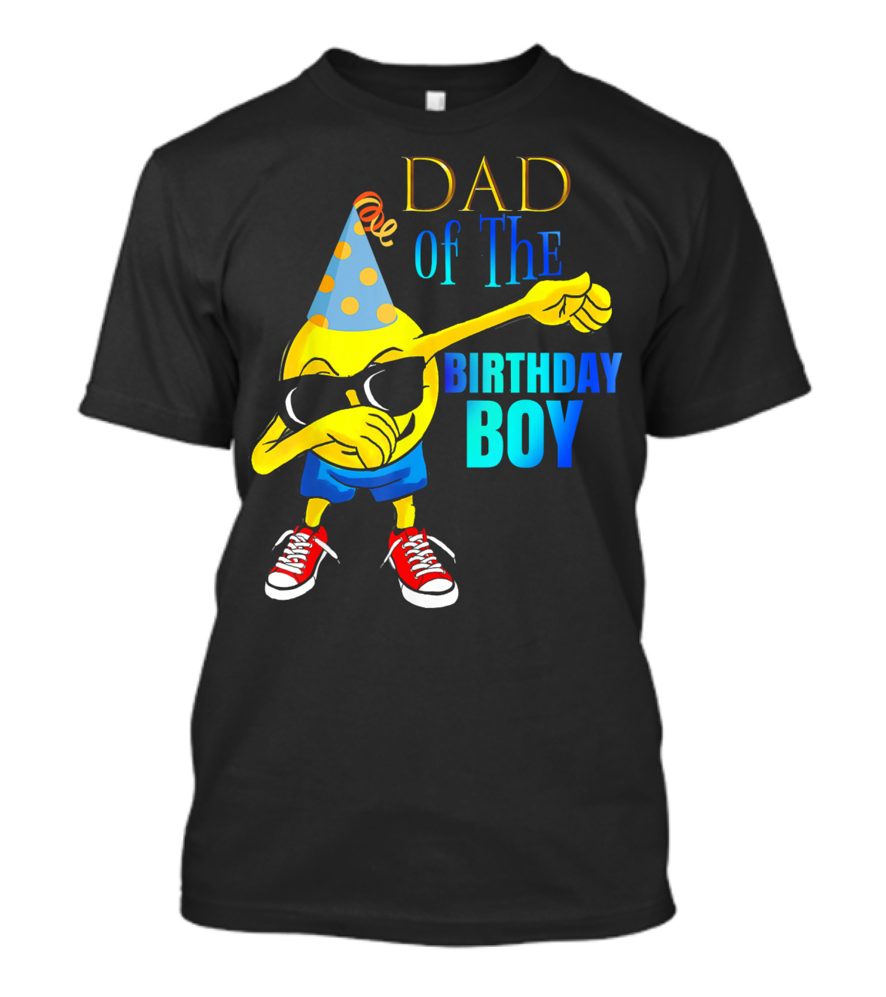 Dad Of The Birthday Boy Cool Dancing Dabbing Emoji T-Shirt