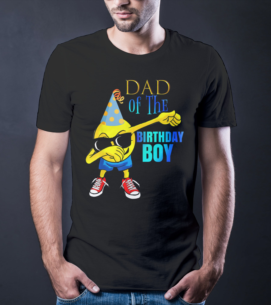 Dad Of The Birthday Boy Cool Dancing Dabbing Emoji T-Shirt