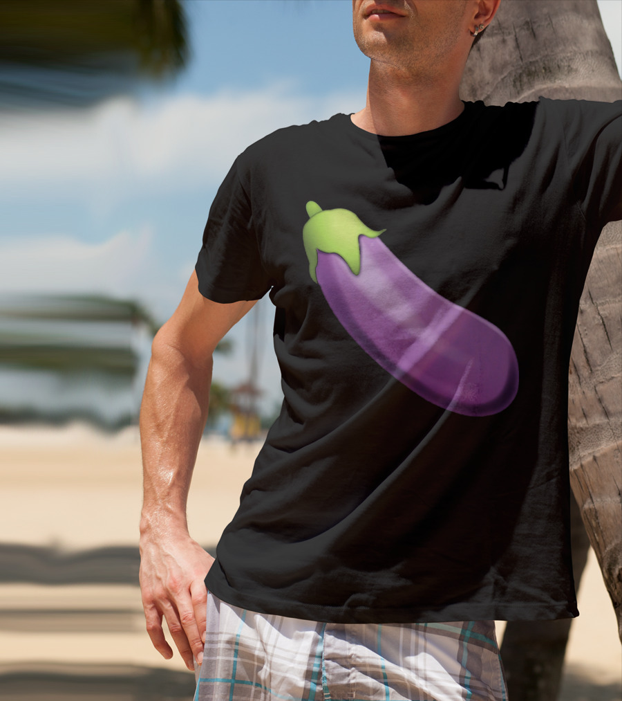 EmojiTees Bold Eggplant Emoji Weiner T-Shirt