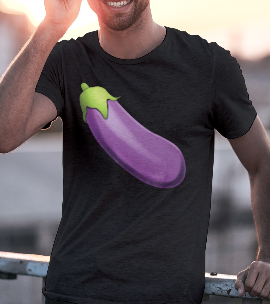 EmojiTees Bold Eggplant Emoji Weiner T-Shirt