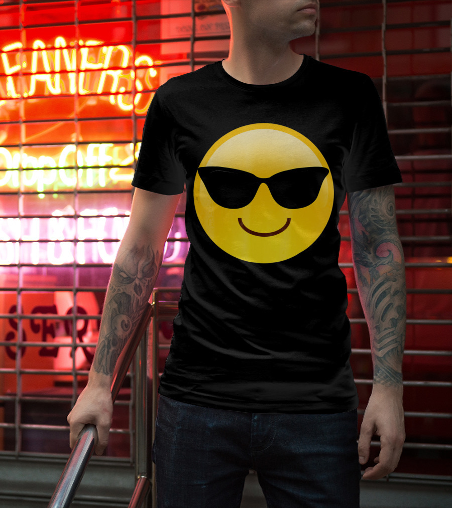 Cool Smiley Sunglasses Emoji Shades T-Shirt