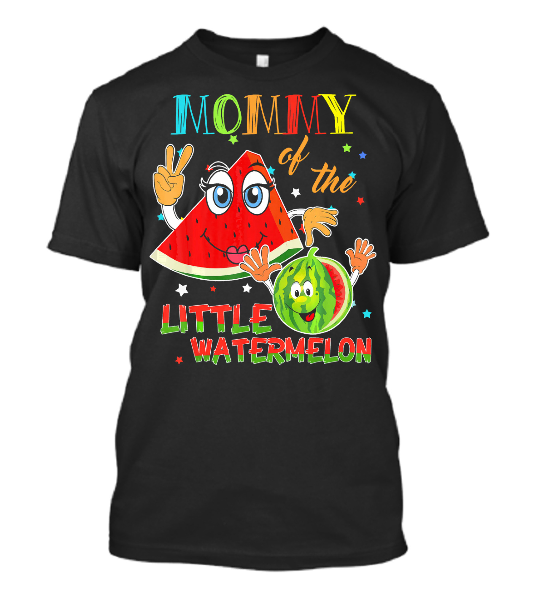 Mommy Of The Little Watermelon Funny Matching Birthday T-Shirt