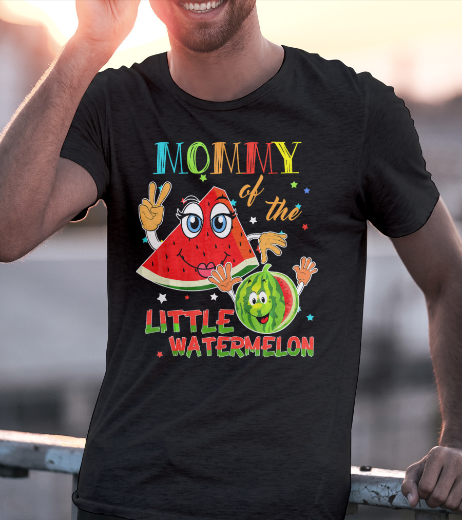 Mommy Of The Little Watermelon Funny Matching Birthday T-Shirt
