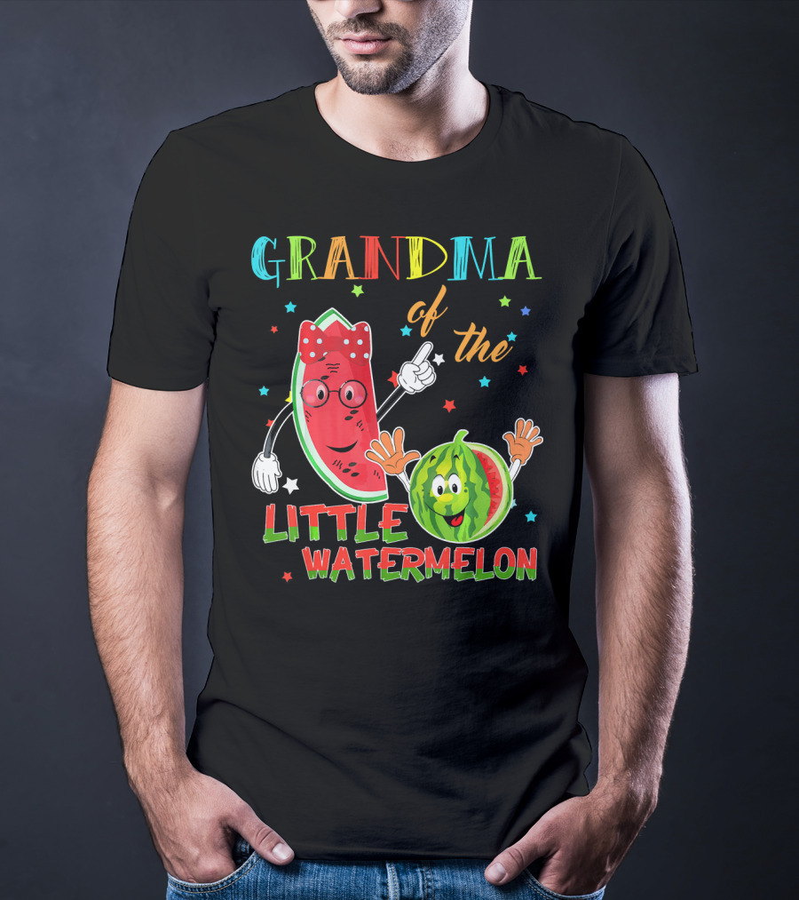 Grandma Of The Little Watermelon Funny Matching Birthday T-Shirt