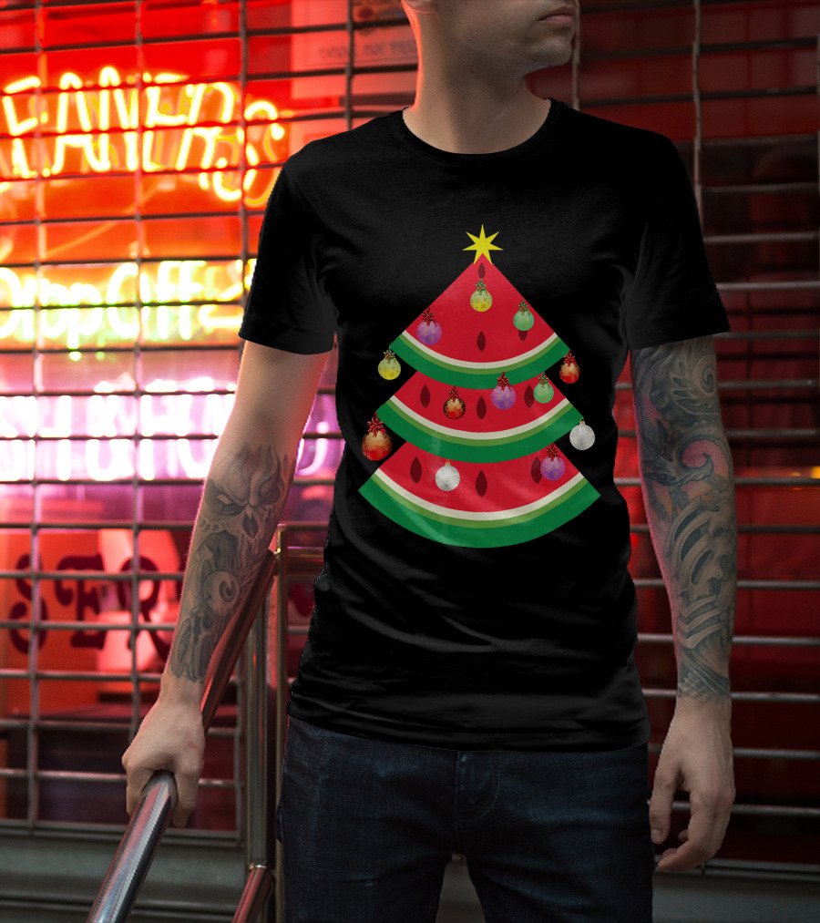 Watermelon Tree Merry Christmas Ornaments T-Shirt