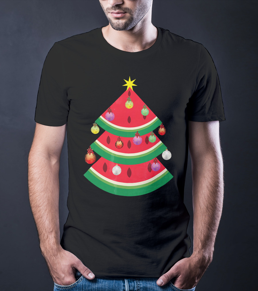 Watermelon Tree Merry Christmas Ornaments T-Shirt