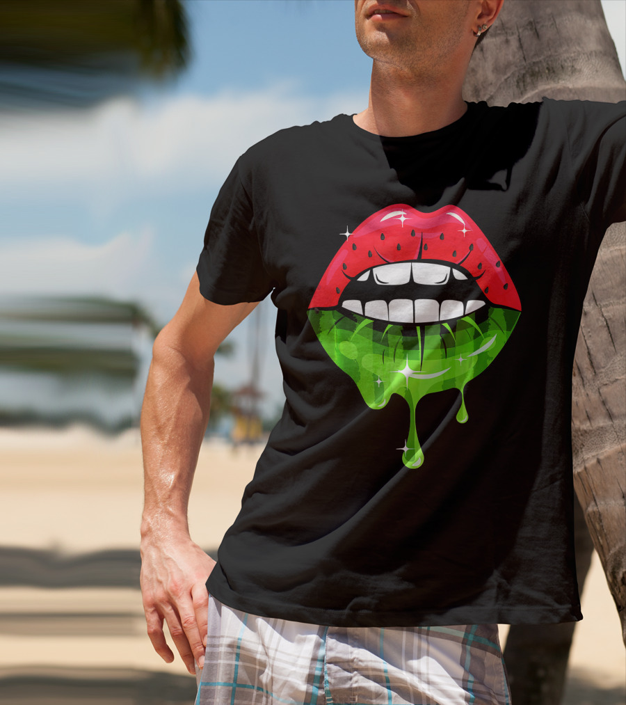 Watermelon Lip Dripping Summer Fruits T-Shirt