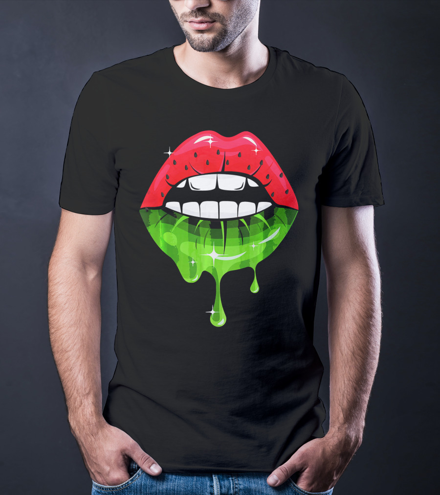Watermelon Lip Dripping Summer Fruits T-Shirt