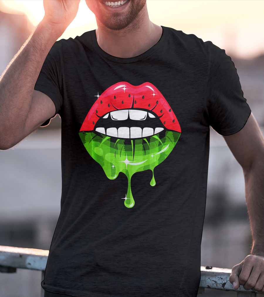 Watermelon Lip Dripping Summer Fruits T-Shirt