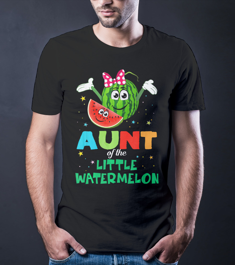 Aunt Of The Little Watermelon Funny Birthday T-Shirt