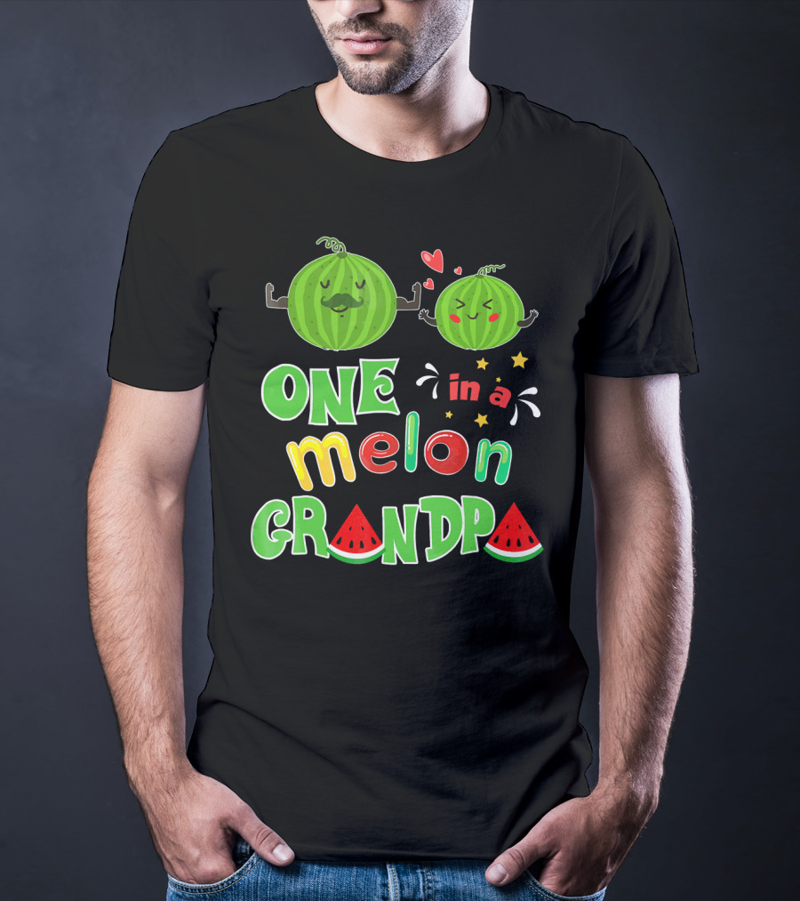 One In A Melon Grandpa Watermelon Summer Tropic T-Shirt