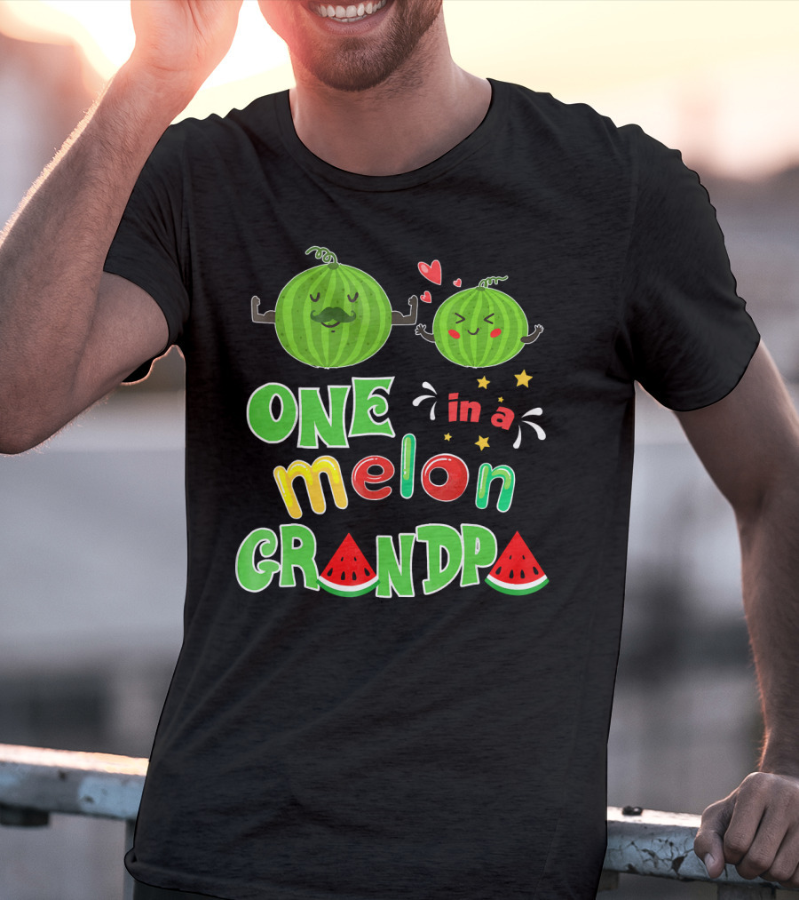 One In A Melon Grandpa Watermelon Summer Tropic T-Shirt