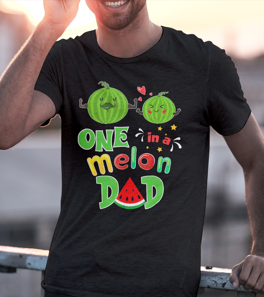 One In A Melon Dad Watermelon Summer Tropical T-Shirt