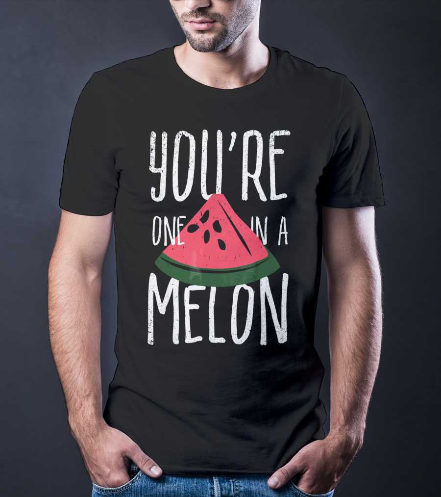 You're One In A Melon Watermelon Slice Fun Playful Pun T-Shirt