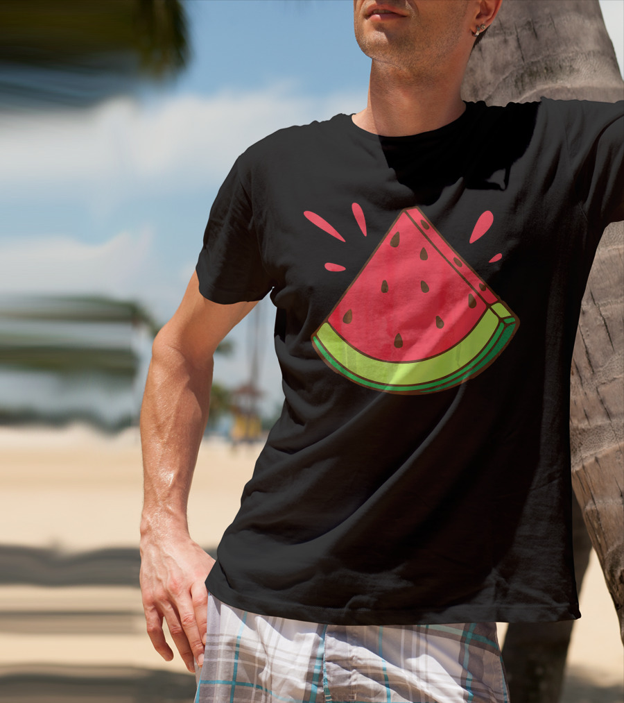 Funny Watermelon Slice Graphic For Watermelon Lover T-Shirt