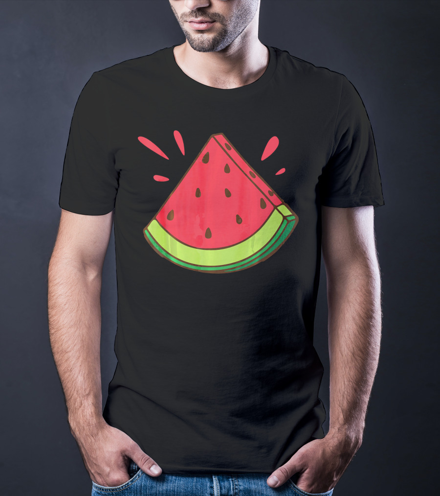 Funny Watermelon Slice Graphic For Watermelon Lover T-Shirt