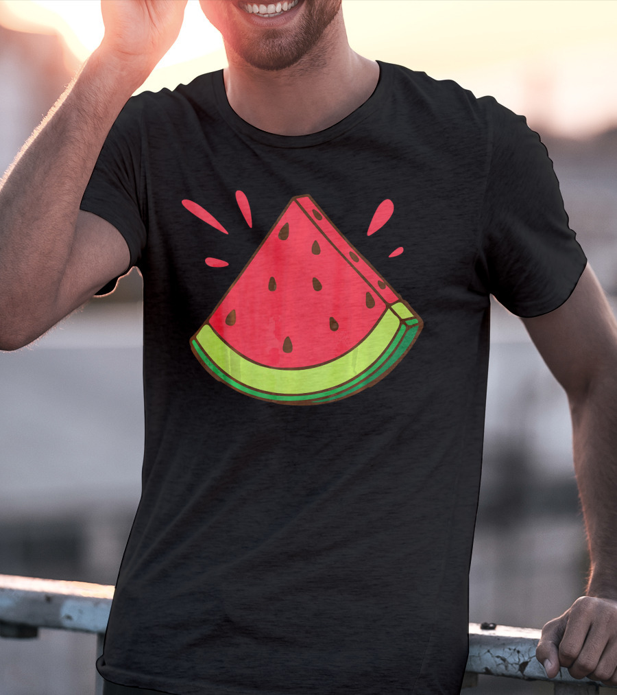 Funny Watermelon Slice Graphic For Watermelon Lover T-Shirt