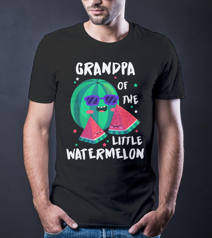 GRANDPA OF THE LITTLE WATERMELON WITH COOL SMILING SUNGLASSES AND STARS T-Shirt