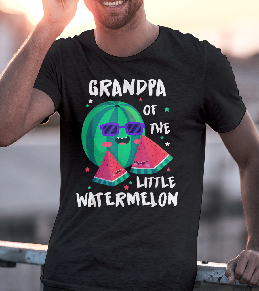 GRANDPA OF THE LITTLE WATERMELON WITH COOL SMILING SUNGLASSES AND STARS T-Shirt
