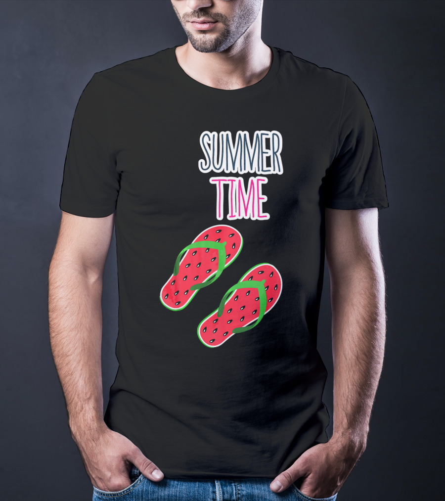 Summer Time Watermelon Flip Flop Fun T-Shirt