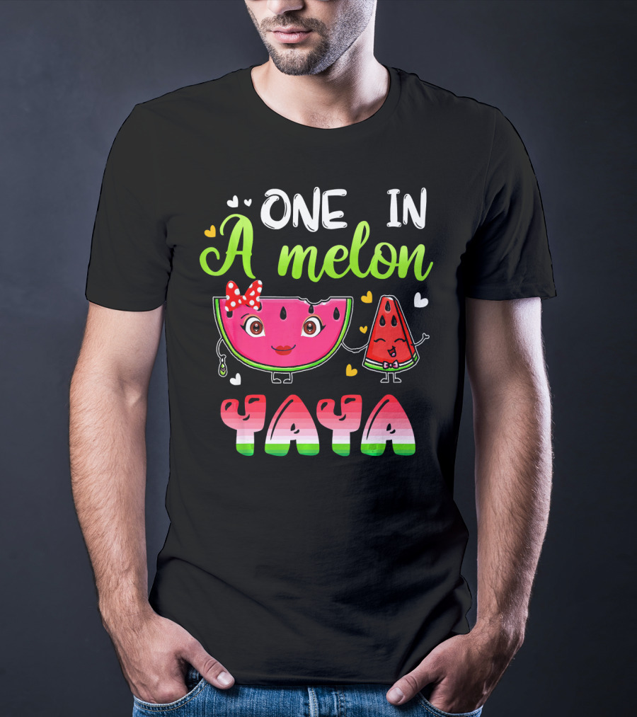 One In A Melon Yaya Cute Cartoon Watermelon Duo T-Shirt